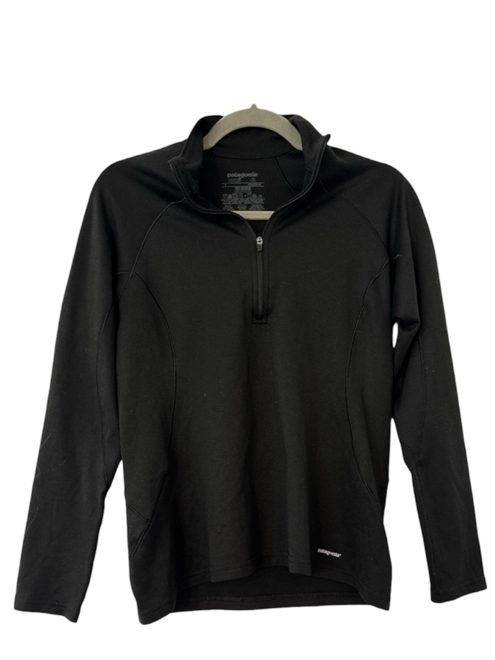 PATAGONIA Capilene Lightweight Zip Neck Base Layer Black Gorpcore Size Small